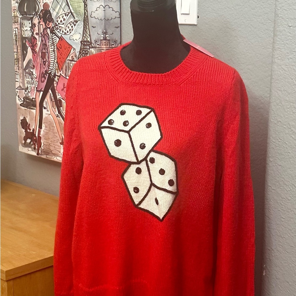 NWT Kate Spade Trendy Dice Sweater Size M Retails at $299
